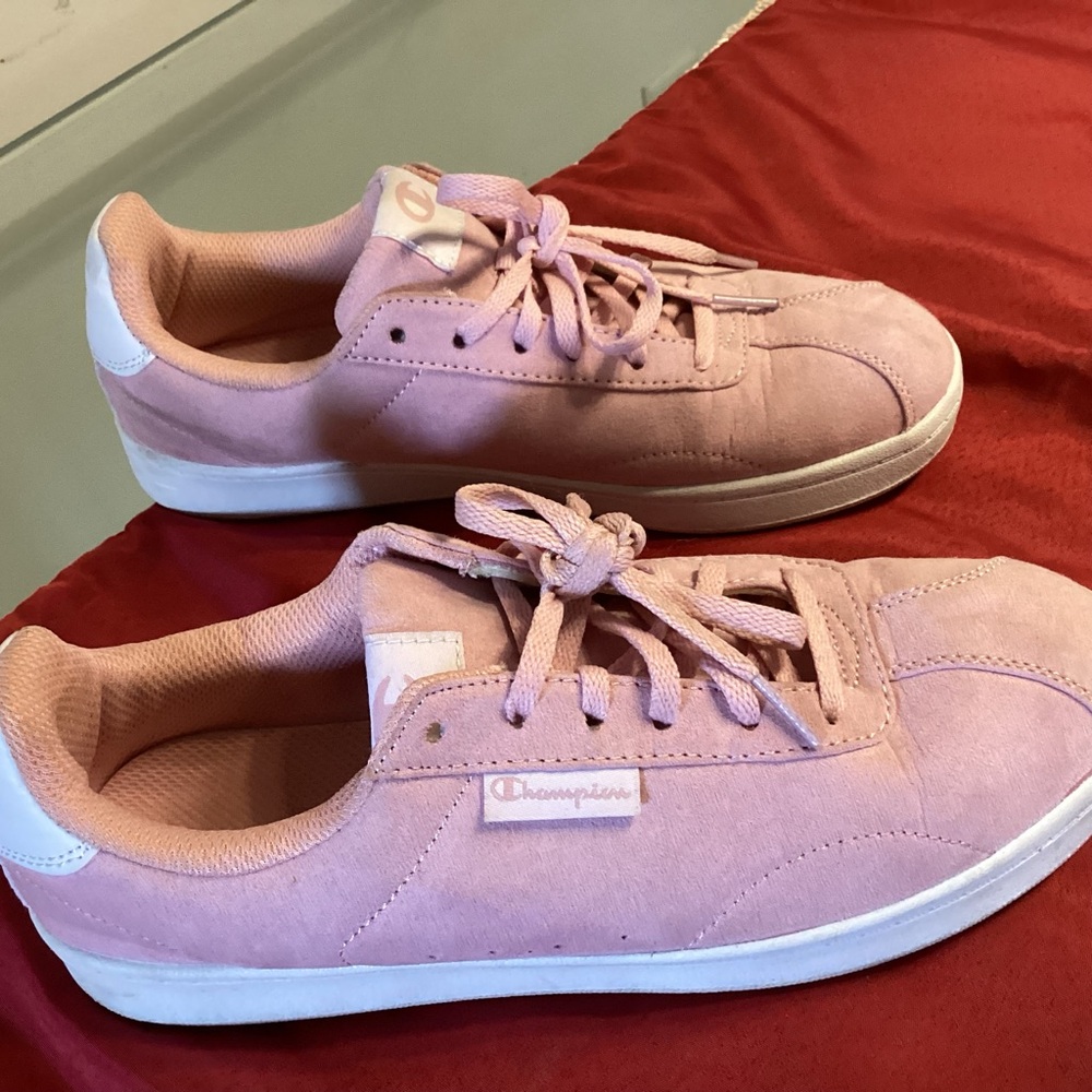 Champion Women's Pink Suede-Style Casual Sneakers